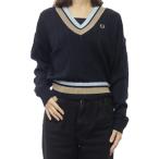 ショッピングフレッドペリー FRED PERRY フレッドペリー レディースVネックセーター ニット K1102 / BOLDTIPPED KNIT JUMPER ネイビー
