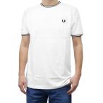 FRED PERRY フレッドペリー メンズクルーネックTシャツ M1588 / TWIN TIPPED T-SHIRT ホワイト 定番人気商品