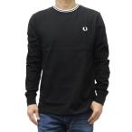 FRED PERRY フレッドペリー メンズクルーネックロングTシャツ M9602 / LS TWIN TIPPED T-SHIRT ブラック 定番人気商品