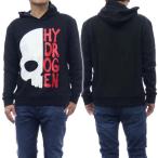 HYDROGEN ハイドロゲン メンズプルオーバーパーカー MH0006 / HALF SKULL HOODIE ブラック /2024春夏新作