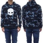 HYDROGEN ハイドロゲン メンズプルオーバーパーカー MH0005 / CAMO SKULL HOODIE ブルー系カモフラージュ柄 /2024春夏新作