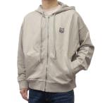 MAISON KITSUNE メゾンキツネ メンズジップアップパーカー OM02138 KM0001 / BOLD FOX HEAD PATCH FULLZIP OVERSIZE HOODIE グレージュ