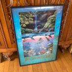 ≫90sヴィンテージ*クリスチャン・ラッセン*大判 額装 アート ポスター 94×63.5cm*THE INFINITE WAY*大型 特大*滝 虹 森 海 イルカ 熱帯魚