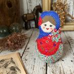 ≫マトリョーシカ ぬいぐるみ*フラワー 花柄 ドット 水玉 ロシア人形*ヌイグルミ*ヴィンテージ*ビンテージ*アンティーク*古道具*ブロカント