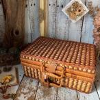 }80s Vintage * bamboo стакан пикник корзина багажник * кружка тарелка 4 покупатель * бамбук .. корзина сумка * натуральный * уличный кемпинг 