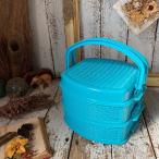 } Vintage * retro pop пластик 2 уровень пикник корзина * синий blue бледно-голубой корзина корзина *chi-p Vintage * античный * старый инструмент 