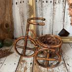 } Vintage * ротанг трехколесный велосипед type крышка плантатора * подставка * ротанг бардачок * сад двор * натуральный натуральный * Vintage * античный * старый инструмент 