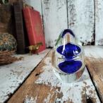 70-80s Vintage стекло пресс-папье 353g бумага вес пузырь синий стекло грузик стол сверху Vintage античный старый инструмент bro can to