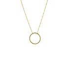 Circle Necklace, 14Kt Gold Circle Necklace 18" Inches