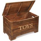 Solid Wood Rustic Toy Box with Lift Top
