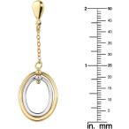 Kooljewelry 14k Two-tone Gold Ovals Dangle Earrings