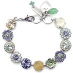 Mariana Eggnog Silvertone Bracelet Yellow Purple Green Crystal Mix Sop　新生活 2022