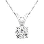 1/2 Carat 14K White Gold IGI Certified LAB-GROWN Round Cut 4 Prong Dia