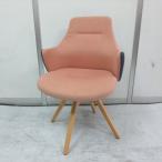 oka пятно Live s рабочий стул дерево ножек low задний другой обивка двухцветный бледный розовый / индиго белый корпус натуральный ножек 