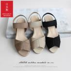 ショッピングサンダル レディース 歩きやすい 日本製 ストレッチ ゴム サンダル レディース 疲れない ゴムサンダル ウェッジ ジュート ベージュ ブラック サンダル 歩きやすい  走れる 脱げない