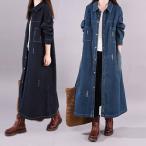 ジャケット レディース 秋物 シャツワンピース ロング丈 デニムジャケット デニムワンピース 長袖 アウター ロングシャツ 羽織り ポケット しっかり おしゃれ