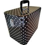 ショッピングメイクボックス メイクボックス コスメボックス 水玉ブラック ３３ｃｍ化粧入れ。鏡付き。日本製。クリスマス バレンタインデー バースデー 誕生日 母の日。お出かけメイク