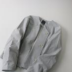 【オータムセール】2021SS mina perhonen ミナペルホネン sea fog ノーカラージャケット 40/ライトグレー トップス【2400013413800】