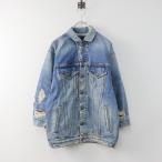 R13 アールサーティーン Oversized Trucker Jacket オーバーサイズ ダメージデニムジャケット S/インディゴブルー【2400013811200】