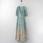 【オータムセール】未使用 2021SS 定価3.6万 ダイアグラム Diagram リボンベルトティアードワンピース 36/ブルー 【2400013909143】