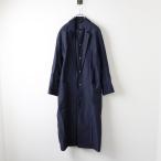 定価11万 2021SS ミナペルホネン mina perhonen sol mou コート 36/ダークネイビー コットンシルク ソルム ロング【2400014175127】