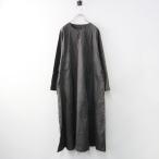 【サマーセール】人気アイテム ネストローブ nest Robe 【UpcycleLino】スキッパー 天然染めワンピース F 濃グレー/墨染め チュニック【2400014430479】