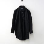 美品 AD2023 ブラックコムデギャルソン BLACK COMME des GARCONS 再構築サテン切替シャツ XS/ブラック ブラウス 変形【2400014513615】
