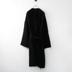 カレンソロジー Curensology ウールリネン オーバーサイズ ガウンコート F ブラック/羽織 ハオリ 毛麻【2400014516593】