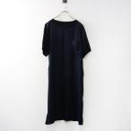 ショッピングシーチング マーガレットハウエル MARGARET HOWELL SHIRTHING LINEN シーチングリネン リブトリム半袖ワンピース 1 ネイビー/麻【2400014579284】