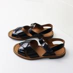 ショッピングエナメル 【期間限定価格】マーガレットハウエル MARGARET HOWELL プレミアムライン エナメルストラップサンダル 36＼ブラック パテント 23.0cm【2400014596984】