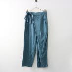 2021SS マーブルシュッド marble SUD レーヨンリネンラップ風ワイドパンツ＼ブルーグレー テーパード イージー ゴム【2400014607154】