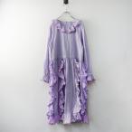 ショッピングローン 未使用 2025SS ピンクハウス PINK HOUSE スイートピー花びらフリルワンピース＼パープル ローン ピコフリル ドレス【2400014608328】
