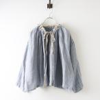 【期間限定価格】美品 2024SS 定価2.8万 ネストローブ nest Robe リネンパナマボレロブラウス F ライトブルー┃トップス 長袖 前開き【2400014637601】