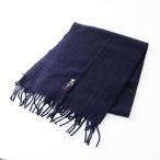 ポロ ラルフローレン POLO RALPH LAUREN ポロベア刺繍入 ストライプ フリンジマフラー ダークネイビー┃イタリア製【2400014657715】
