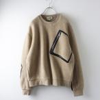 メンズ 2022AW エルメス HERMES レザートリミング ウールカシミヤ ボア クルーネック トップス S ベージュ┃//イタリア製【2400014670790】