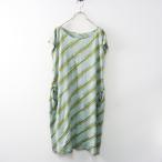 レア コレクターアイテム ミナペルホネン mina perhonen en route ジャガード カットソー ワンピース 38｜ブルー系【2400014677065】