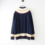 極美品 2023AW タオ コムデギャルソン tao COMME des GARCONS ハイネック切替ケーブルニットセーター S ネイビー┃【2400014677331】