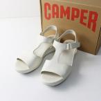 カンペール CAMPER Balloon バルーン レザーアンクルストラップサンダル 38/24cm ホワイト┃白 ヒール【2400014685299】