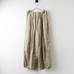 ショッピングエヴァ 2022SS エヴァムエヴァ evam eva linen wide pants リネンワイドパンツ＼ベージュ ゴム イージー タック【2400014715378】