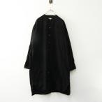 アーメン ARMEN コットンバンドカラーシャツワンピース 2＼ブラック ドレス ロング 羽織り【2400014717464】