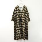 マーブルシュッド marble SUD スノードーム Vネックフレアワンピース‖ブラック ドレス ロング 長袖【2400014730487】