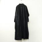 ショッピング麻 オールドマンズテーラー R&D.M.Co- リネンシャツドレス M ブラック┃黒 ギャザーワンピース 麻【2400014736304】
