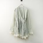 ショッピング古着 【期間限定価格】ドーサ dosa ラバリジャケット 3＼ライトブルー コットン ギャザー カシュクール ブラウス ブロックプリント フレア【2400014737325】