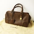 ショッピングロエベ ロエベ LOEWE アマソナ28 アナグラム ハンドバッグ＼ブラウン レザー ボストンバッグ ゴールド金具 ジップ AMAZONA【2400014741032】
