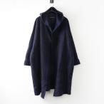 【期間限定価格】ミズイロインド mizuiro ind アンゴラウールフードロングカーディガン＼ネイビー ローブ ニット コート 羽織り【2400014764307】