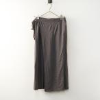 ショッピングエヴァ 未使用 2024SS エヴァムエヴァ evam eva cotton wrap skirt コットン ラップ スカート M｜チャコール系 ボトムス【2400014770810】