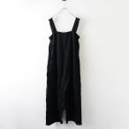 ショッピングエヴァ 2022SS エヴァムエヴァ evam eva リネンサロペット＼ブラック オールインワン タック サルエル オーバーオール【2400014779455】