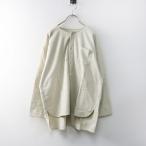 2023AW エヴァムエヴァヴィー evam eva vie コットンノーカラーシャツチュニック＼アイボリー ブラウス 起毛【2400014784299】