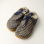 【期間限定価格】希少 コラボ うさと USAATO × スピングルムーブ spingle move 手紡ぎ インディゴ 染め シューズ SS｜ブルー ベージュ【2400014797206】