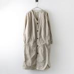 【期間限定価格】ユニバーサルティシュ UNIVERSAL TISSU ナイロンタッサーノーカラー コート＼ベージュ ロング【2400014810363】